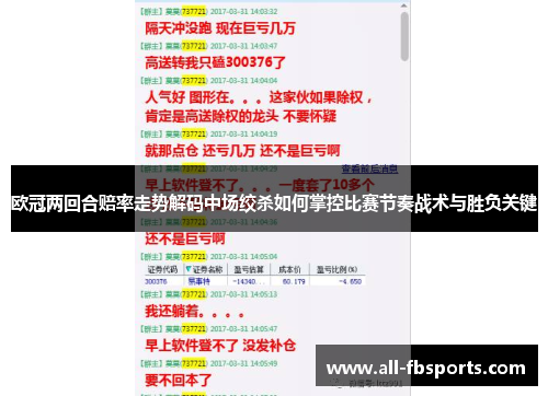 欧冠两回合赔率走势解码中场绞杀如何掌控比赛节奏战术与胜负关键